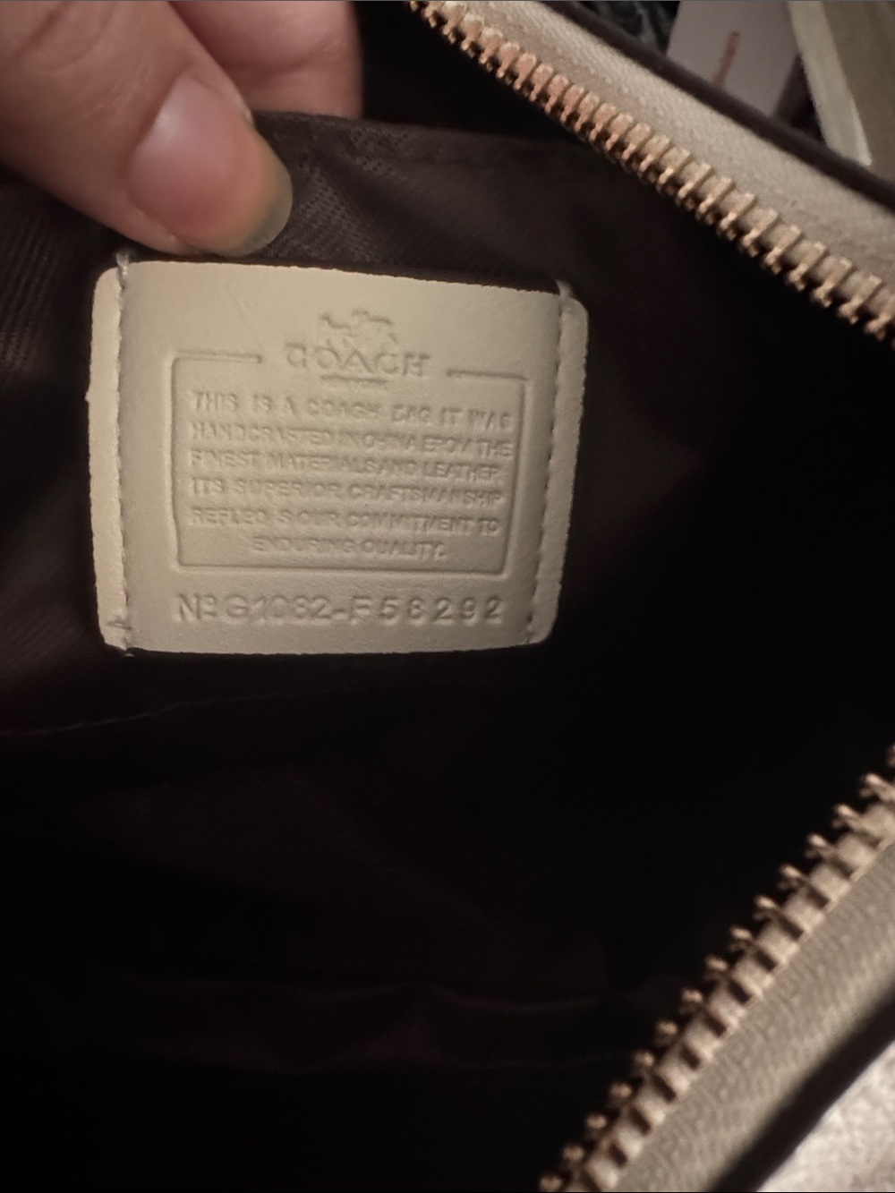 Coach Cream Signature Mini Shoulder Bag with Red Heart Charm - Picture 7 of 11